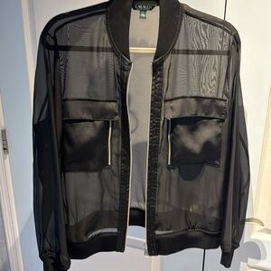 Lauren RalphLauren bomber jacket size L with two large front pockets on zipper.